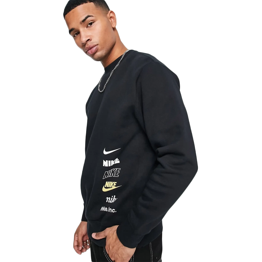 Nike Club Multi Logo Crew Neck Sweatshirt LaMarc Sports
