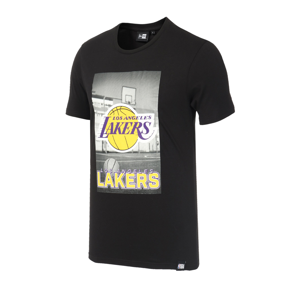 Official New Era LA Lakers NBA Mesh Team Logo White Oversized T