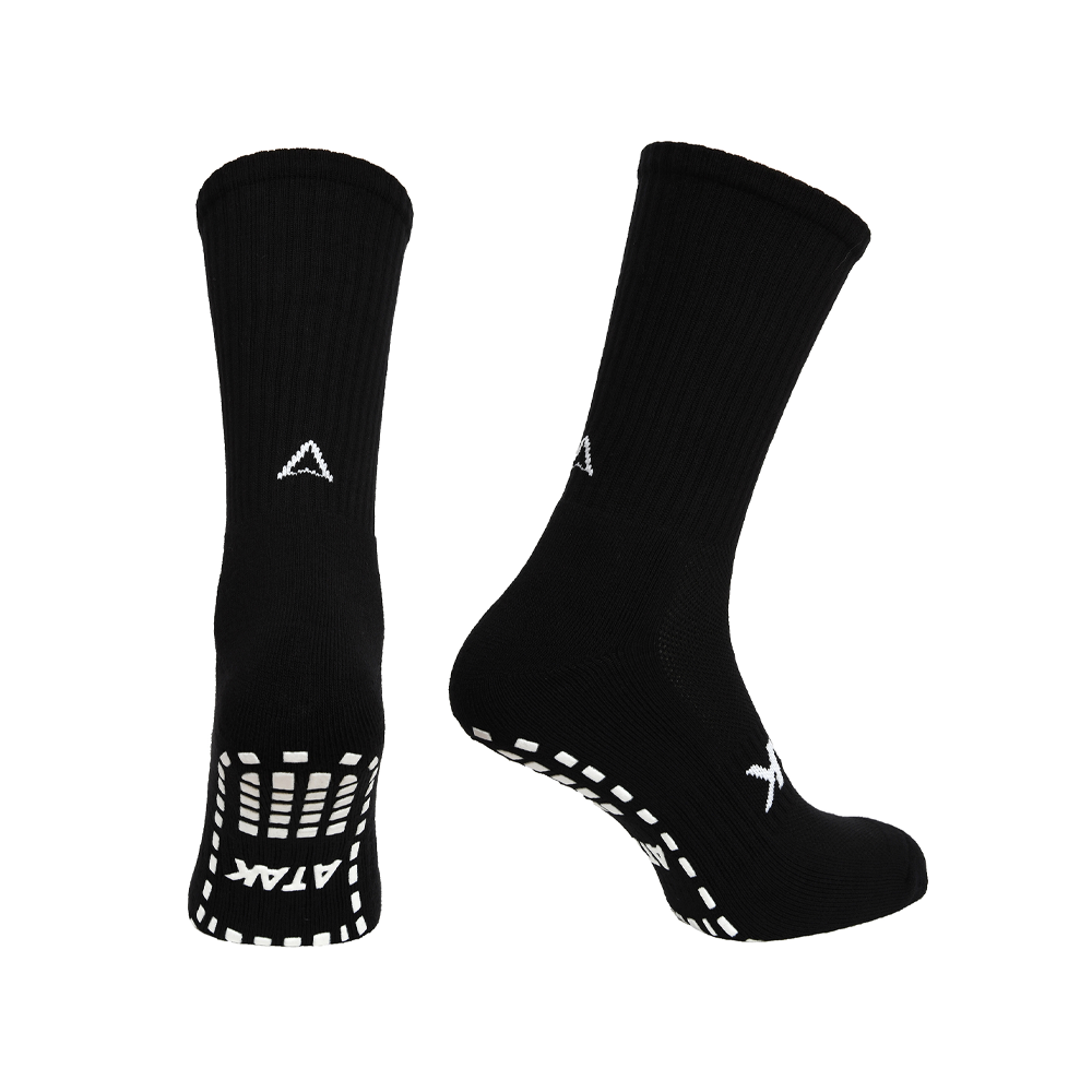 Plain White Grip Mid Leg Socks