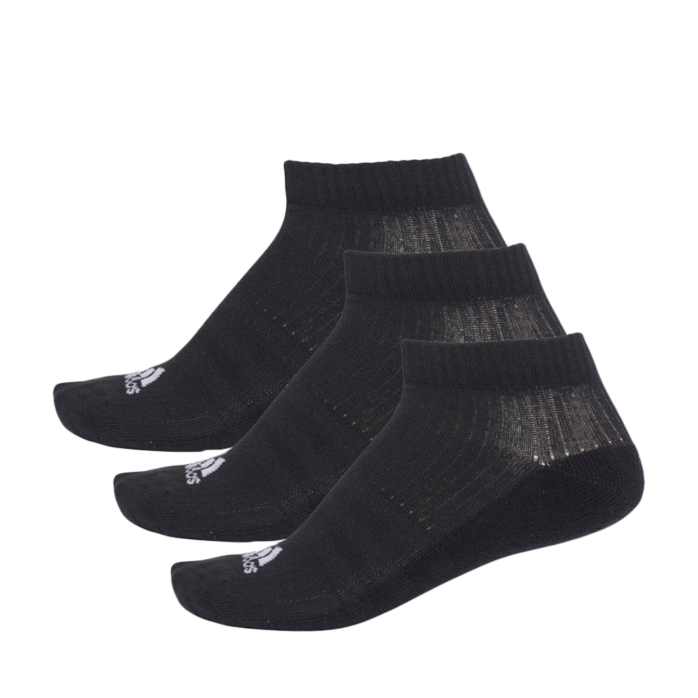 adidas 3 Stripe No Show Socks 3 Pairs LaMarc Sports