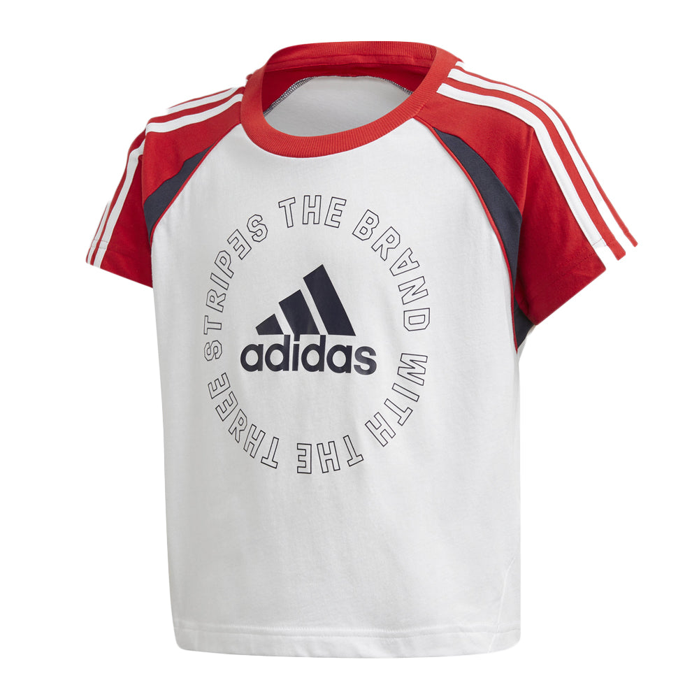 T shirt adidas 3 stripes outlet rouge