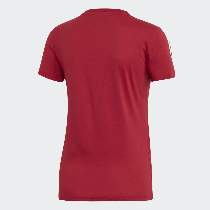 Adidas 3 stripe 2025 t shirt burgundy