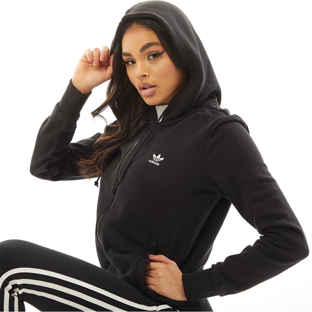 Adidas trefoil zip hoodie hotsell