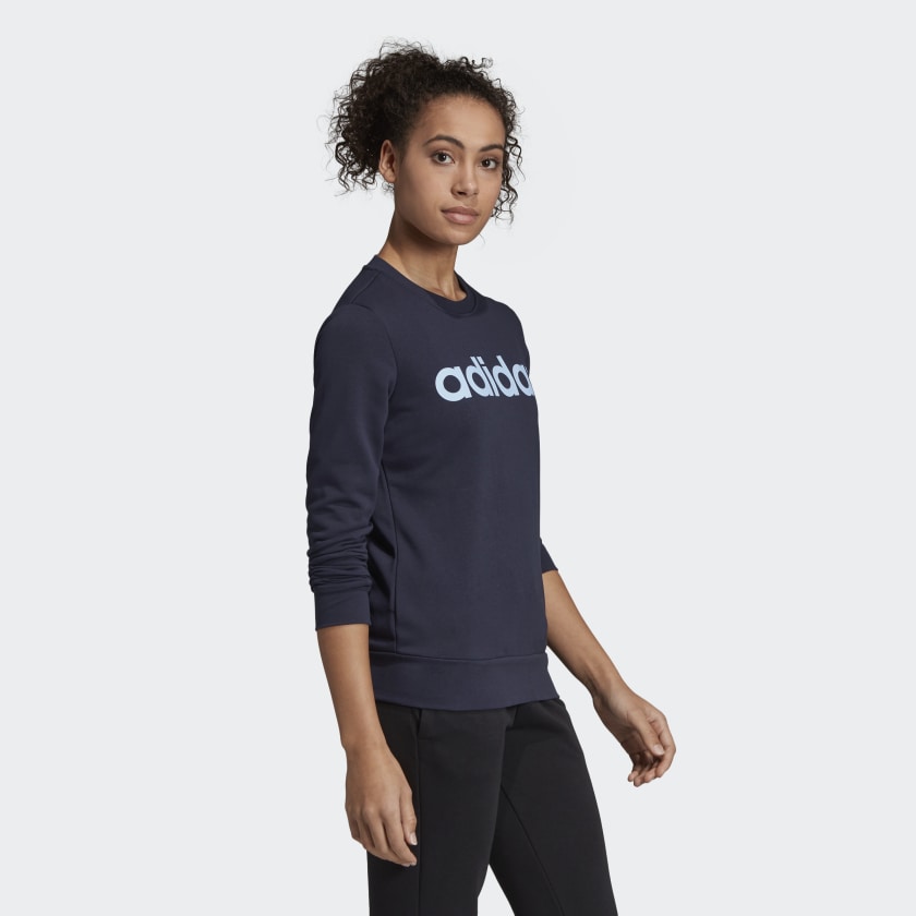 Adidas essentials linear sweatshirt hot sale