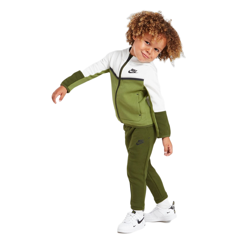 green and white tech fleece