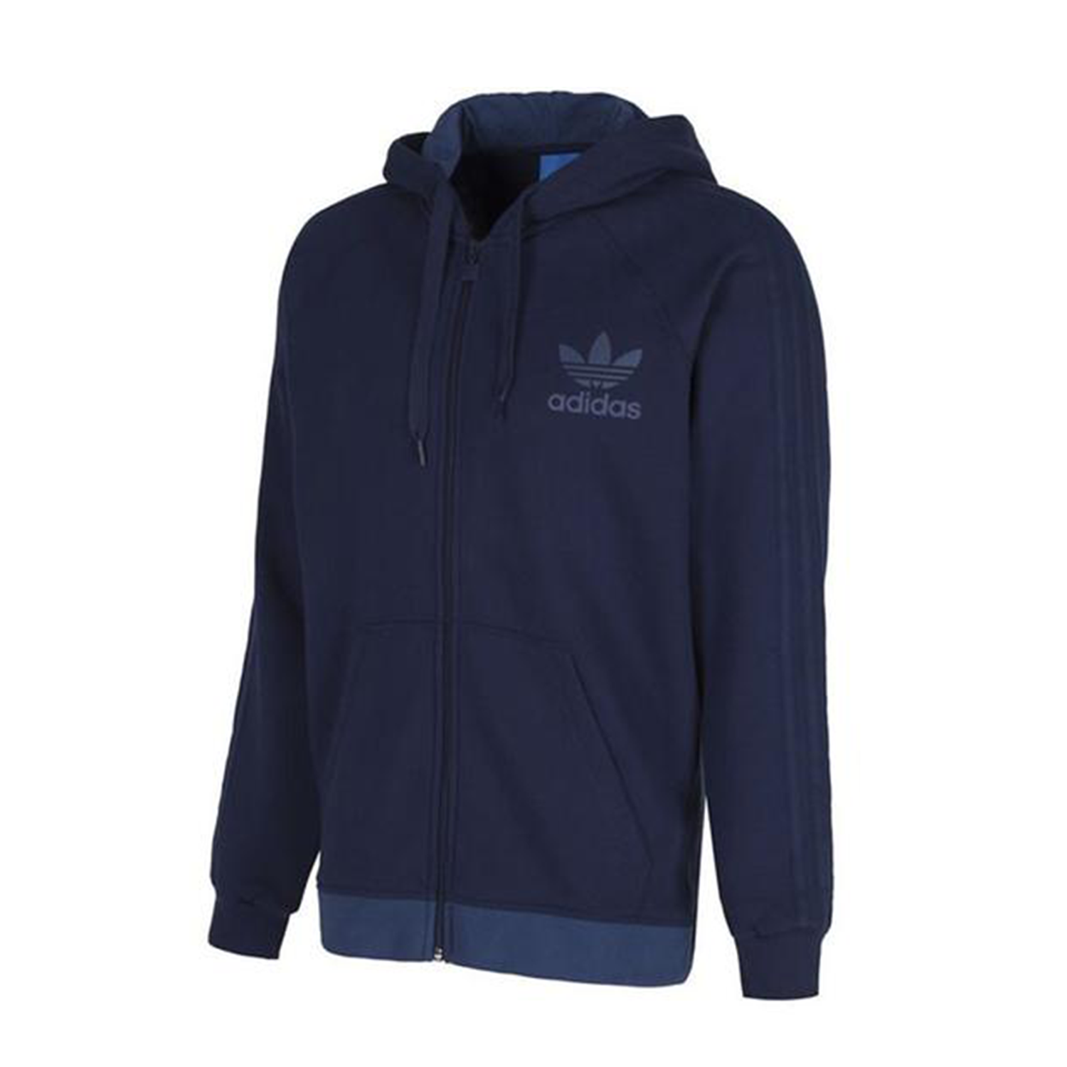Navy adidas zip up top hoodie